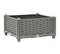 GeenYuu Lit surélevé en polypropylène Gris Clair 40x40x23 cm bac jardinière Pot Contenant pour Fleurs Plantes Balcon terrasse Jardin intérieur extérieur avec Drainage Support rempotage