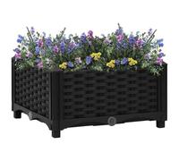 GeenYuu Lit surélevé en polypropylène Noir 40x40x23 cm pour Jardin Balcon terrasse intérieur extérieur, bac Contenant Plante Fleur avec Support Drainage rempotage semis