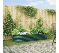 GeenYuu Lit surélevé Vert en Acier 240 x 80 x 44 cm pour Jardin terrasse Balcon extérieur Durable Design Minimaliste pour Planter Fleurs Herbes aromatiques légumes