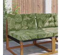 GeenYuu Lot de 2 coussins de canapé pour extérieur, motif feuilles, en polyester, coussin d'assise et coussin de dossier 80 x 68,5 x 8 cm, antidérapant, lavable, pour jardin, terrasse, balcon, bureau