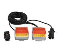 GeenYuu Lot de 2 feux de remorque - Rouge - 10,5 x 7,5 x 10 cm - 12 V - Avec aimant - Câble de 9 m - Pour remorque, voiture, véhicule, éclairage arrière, clignotant, feu stop, plaque d'immatriculation