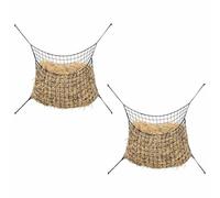 GeenYuu Lot de 2 filets à foin rectangulaires noirs - 200 x 120 cm - En polypropylène - Pour chevaux, écurie, ferme, avec matériau résistant aux intempéries pour dosage du foin et alimentation des