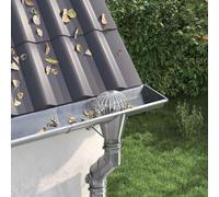 GeenYuu Lot de 2 protections de gouttière en acier inoxydable argenté - 160 mm - Robuste - Résistant aux intempéries - Résistant à la corrosion - Protection contre les feuilles - Pour gouttière, tuyau