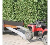 GeenYuu Lot de 2 rampes pliantes en acier galvanisé - 186 x 23 x 4,5 cm - Capacité de charge par rampe - Antidérapant - Pliable - Pour moto, voiture, fauteuil roulant, atelier, remorque, quad, ATV