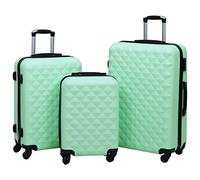 GeenYuu Lot de 3 chariots rigides en ABS vert menthe avec roulettes à 360 degrés, serrure TSA, poignée télescopique et organiseur, léger, robuste, extensible pour affaires, vacances, vol, w nd