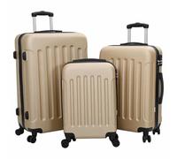 GeenYuu Lot de 3 valises à roulettes Champagne en plastique ABS avec roues rotatives à 360°, serrure TSA et grand espace de rangement pour voyage, vacances, affaires, w nd