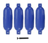 GeenYuu Lot de 4 garde-boues bleus 58,5 x 16,5 cm en PVC avec pompe, accessoire de bateau robuste pour ancrage, investisseur, amarrage, crampons et piquets, idéal pour sécuriser et déboucher bateau