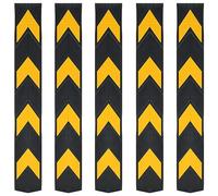 GeenYuu Lot de 5 protections d'angle réfléchissantes en caoutchouc 80 cm avec trous de fixation pour parking, garage souterrain, terrain d'entreprise, montage mural, poteaux, résistant aux intempéries