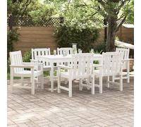 GeenYuu Lot de 6 chaises de jardin en polyéthylène, blanches, 65,5 x 59 x 88 cm, empilables, résistantes aux intempéries, modernes, pour terrasse, jardin, extérieur, confortables et faciles