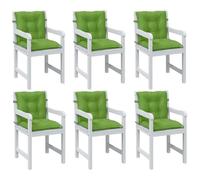 GeenYuu Lot de 6 coussins à dossier bas - Vert mélangé - 100 x 50 x 7 cm - Tissu antidérapant - Coussin d'assise d'extérieur pour jardin, terrasse, balcon, ergonomique, lavable