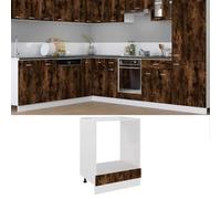 GeenYuu Lyon Armoire de cuisine compacte en bois de chêne fumé 60 x 46 x 81,5 cm avec pieds réglables et grand compartiment pour four et micro-ondes