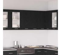 GeenYuu Lyon Armoire suspendue en bois aspect chêne noir 60 x 31 x 60 cm avec étagère de rangement pour cuisine et salle à manger, armoire de rangement pratique pour l'ordre et l'organisation