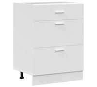 GeenYuu Lyon Meuble de cuisine en bois blanc 60 x 46 x 81,5 cm avec pieds réglables, espace de rangement pour cuisine, robuste et facile d'entretien, idéal comme cabinet utilitaire et armoire de