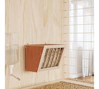 GeenYuu Mangeoire à Foin en Bois Massif Sapin pour Lapins 25x18,5x20,5 cm Support Durable pour Petits Animaux Cochon d'Inde Chinchilla hygiène et Protection du Foin