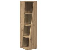 GeenYuu Meuble d'angle en chêne artisanal - 27,5 x 27 x 102 cm - Avec 4 compartiments pour étagères, armoire universelle peu encombrante - Pour salon, couloir et bureau, espace de rangement stable