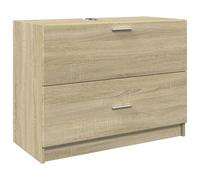 GeenYuu Meuble sous lavabo en chêne Sonoma 78 x 37 x 59 cm avec tiroir et compartiment de rangement pour meubles de salle de bain et meubles de salle de bain ordre dans la buanderie
