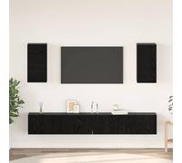 GeenYuu Meuble TV mural, 3 pièces, aspect chêne noir, 100 x 30 x 30 cm, design moderne, montage mural, peu encombrant, pour salon