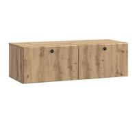 GeenYuu Meuble TV mural en chêne Artisan - 98 x 41 x 30 cm - Avec beaucoup d'espace de rangement - Portes battantes à 90° - Meuble multimédia suspendu moderne pour salon et home cinéma