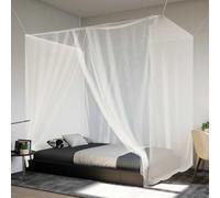 GeenYuu Moustiquaire Suspendue en Polyester Blanc 220x200x210 cm avec Maille 156 Trous, Filet de Protection Contre moustiques pour lit intérieur extérieur, légère et Facile à Installer
