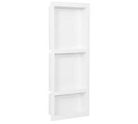 GeenYuu Niche de douche avec 3 compartiments, blanc brillant, en SMC résistant, 41 x 99 x 9 cm, pour salle de bain avec espace de rangement, accessoires de cabine de douche, charnière, joint, poignée