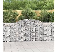 GeenYuu Paniers à gabions arqués en Fer galvanisé 10 pcs 300x30x100/120 cm, Cages Robustes pour Mur de soutènement Jardin, barrière décorative extérieure, Remplissage Pierre, Installation Facile
