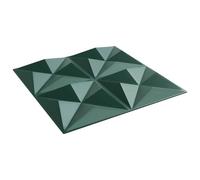 GeenYuu Panneaux muraux 3D vert origami en mousse XPS 24 pcs 50 x 50 cm pour décoration intérieure, revêtement mural léger et facile à poser, idéal salon chambre couloir et plafond