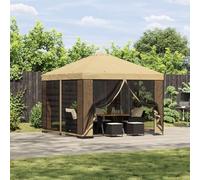 GeenYuu Pavillon 3 x 3 m crème Polyester et Acier 190 GSM avec Structure Stable, auvent pour Jardin terrasse extérieur Patio Ombre Protection Contre Soleil et Pluie