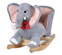 GeenYuu Peluche à bascule éléphant pour tout-petits à partir de 12 mois, avec rembourrage doux, 60 x 32 x 54 cm, charge jusqu'à 25 kg, ergonomique pour siège bébé et chambre d'enfant