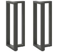 GeenYuu Pieds de Table de Bar en Forme de T en Acier thermolaqué Anthracite 40 x 35 x 100-101 cm, 2 pièces avec Fixation et Patins réglables pour Bureau Cuisine Salon Atelier comptoir