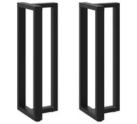 GeenYuu Pieds de Table de Bar en T en Acier thermolaqué Noir 40 x 35 x 110-111 cm, Lot de 2 avec Fixation et Patins réglables pour Bureau, Cuisine, Salon, Atelier, comptoir Bar