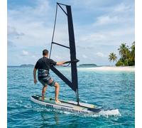 GeenYuu Planche Sup Gonflable avec Voile APEX 330 x 76 x 15 cm Bleu, Paddle Rigide Polyvalent pour lac mer rivière, kit Complet avec pagaie Pompe Sac aileron Leash pour Loisirs Aquatiques