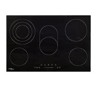 GeenYuu Plaque de cuisson vitrocéramique avec 5 plaques, contrôle tactile, 90 cm, puissance 8500 W, plaque encastrable avec minuterie, commande par capteur, autonome, sûre et peu encombrante, pour
