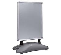GeenYuu Porte-affiche A1 rechargeable à l'eau en alliage d'aluminium gris avec présentation double face, design à ressort et base en plastique solide pour foires, magasins et expositions