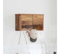 GeenYuu Porte-Manteau Mural en Bois Ancien avec étagère Murale 50 x 20 x 30 cm, Tablette Support Rangement pour Couloir entrée Salon Chambre Bureau, Design Simple et Espace Suspendu Pratique