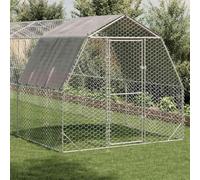GeenYuu Poulailler avec toit en acier galvanisé 2,5 x 12 x 2,25 m - Grand bec avec toit en polyéthylène imperméable et grillage hexagonal pour une protection sûre dans le jardin