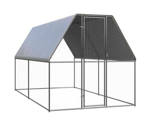 GeenYuu Poulailler d'extérieur en Acier galvanisé 2x4x2 m avec Toit résistant à l'eau Porte avec Serrure pour Poules Canards Petits Animaux Confort et sécurité