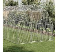 GeenYuu Poulailler en acier galvanisé 2,5 x 12 x 2,25 m avec grillage hexagonal - Parc sûr pour poules, lapins, canards - Enclos polyvalent pour le jardin et l'extérieur