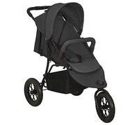 GeenYuu Poussette anthracite en acier avec système de pliage à une main, dossier et repose-pieds réglables, pliable compacte avec auvent, panier de rangement pour bébé et tout-petit, idéale pour les