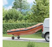 GeenYuu Remorque de bateau robuste réglable pour bateaux jusqu'à 4,6 m de longueur - Charge maximale : 160 kg - Avec pneus pneumatiques et roue jockey - Idéale pour le transport, le glissement, le