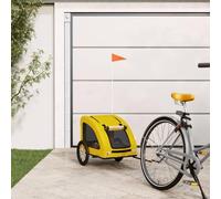 GeenYuu Remorque de vélo Jaune pour Animaux de Compagnie avec Cabine spacieuse, Roues Robustes, Harnais de sécurité, Protection Pluie et Soleil, Transport Confortable pour Chien et Chat en extérieur