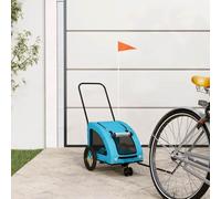 GeenYuu Remorque de vélo pour Animaux de Compagnie Bleu en Tissu Oxford et Fer, Cabine Confortable 62x40x40 cm, Pliable avec Roues, Harnais et Protection Pluie pour Chien Chat Promenade Voyage