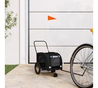 GeenYuu Remorque de vélo pour Animaux de Compagnie Noir en Tissu Oxford et Fer 122x52x53 cm avec Roues, Cabine Confortable, Pliable, sécurité et Protection Pluie pour Chien Chat Promenade extérieur