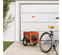 GeenYuu Remorque de vélo pour Animaux de Compagnie Orange et Noir, Cabine spacieuse 55x80x55 cm, Tissu Oxford Durable, Roues Robustes, Protection Pluie et Soleil pour Chien Chat