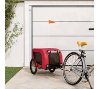 GeenYuu Remorque de vélo pour Animaux de Compagnie Rouge et Noir avec Cabine spacieuse 55x80x55 cm, Cadre en Fer Robuste, Roues Larges, Protection Pluie et Soleil