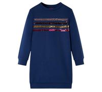 GeenYuu Robe pull pour enfant bleu marine en coton avec paillettes, taille 104 pour fille, robe sweat-shirt à manches longues, respirante et doublée chaude, idéale pour la vie quotidienne, l'école et