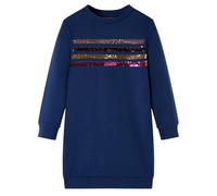 GeenYuu Robe pull pour enfant bleu marine en coton avec paillettes, taille 92 pour fille, robe sweat-shirt à manches longues pour le quotidien, la maternelle, les fêtes, l'hiver et l'été