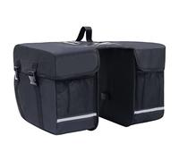 GeenYuu Sac de vélo Double en Polyester 600D 35 L Noir avec Bandes réfléchissantes pour Porte-Bagages, Rangement sécurisé pour cyclotourisme, randonnée, Trajet Urbain