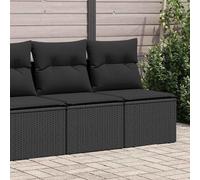 GeenYuu Salon de Jardin Noir en résine tressée avec Coussins, 2 pièces, Ensemble modulable pour terrasse Balcon Patio, mobilier extérieur avec Rangement sous siège pour apéritif et détente familiale