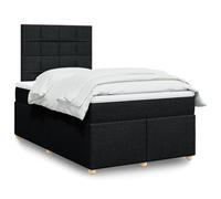 GeenYuu Sommier à Lattes de lit avec Matelas Noir 120x190 cm Tissu Polyester Cadre Bois tête de lit réglable pour Chambre Adulte Enfant Confort Soutien Optimal