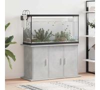 GeenYuu Support d'aquarium gris béton en bois 101 x 41 x 58 cm avec 6 compartiments et portes, armoire inférieure stable pour bassin à poissons, étagère et rangement, socle peu encombrant pour salon